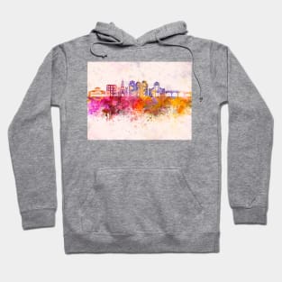 Cuenca EC skyline in watercolor background Hoodie